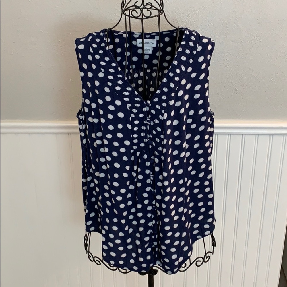 ♥️ Liz Claiborne Sleeveless Blue Blouse Women’s L